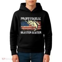 Professional Master Baiter Retro American Flag Kids Hoodie thumb 4