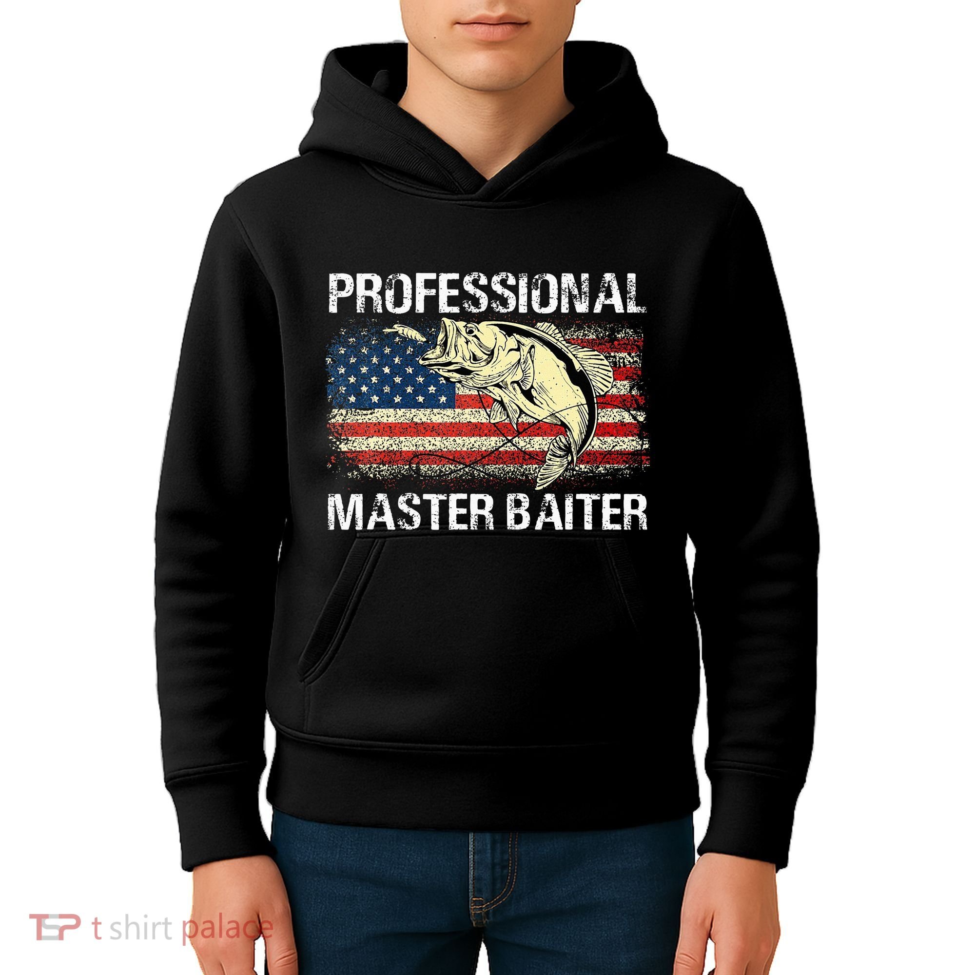 Professional Master Baiter Retro American Flag Kids Hoodie
