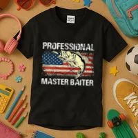 Professional Master Baiter Retro American Flag Kids T-Shirt thumb 3