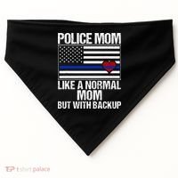 Police Mom Blue Line Flag Heart USA-Made Doggie Bandana thumb 0