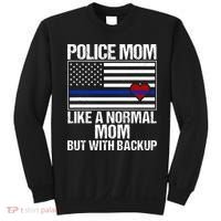 Police Mom Blue Line Flag Heart Sweatshirt thumb 0