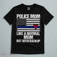 Police Mom Blue Line Flag Heart T-Shirt thumb 5