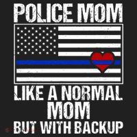Police Mom Blue Line Flag Heart Beanie thumb 2