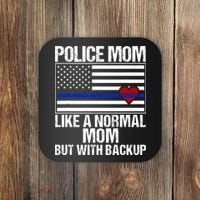 Police Mom Blue Line Flag Heart Coaster thumb 0