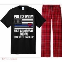 Police Mom Blue Line Flag Heart Pajama Set thumb 0