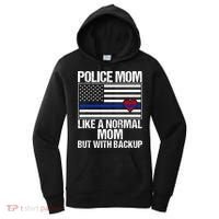 Police Mom Blue Line Flag Heart Women's Hoodie thumb 0