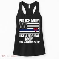 Police Mom Blue Line Flag Heart Women's Tank Top thumb 0