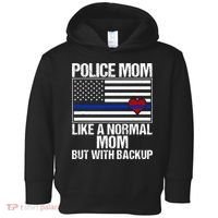 Police Mom Blue Line Flag Heart Toddler Hoodie thumb 0