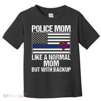 Police Mom Blue Line Flag Heart Toddler T-Shirt thumb 0
