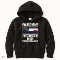 Police Mom Blue Line Flag Heart Kids Hoodie thumb 0