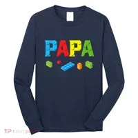 Papa Master Builder Building Bricks Blocks Family Set Parent Long Sleeve Shirt thumb 0