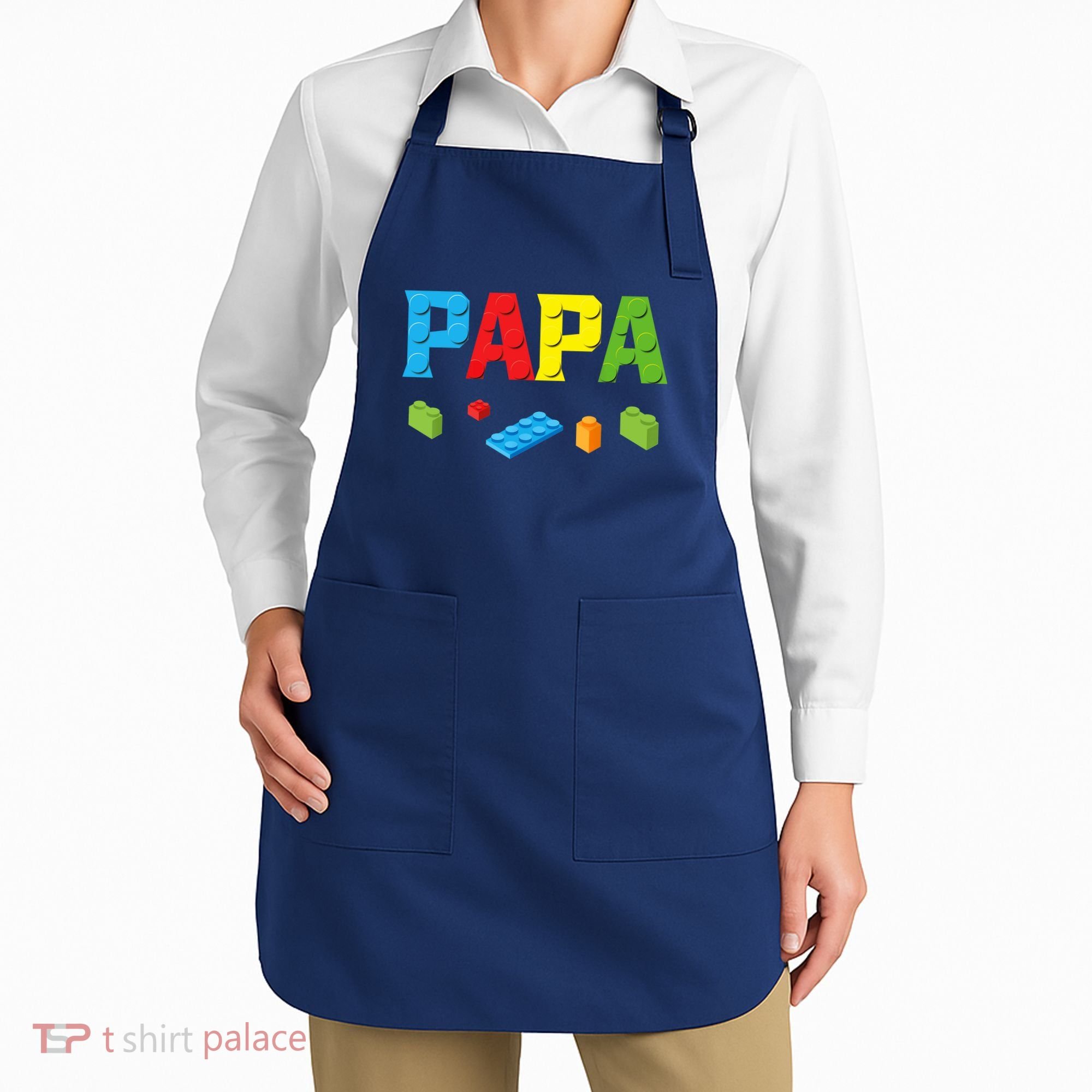 Papa Master Builder Building Bricks Blocks Family Set Parent Apron