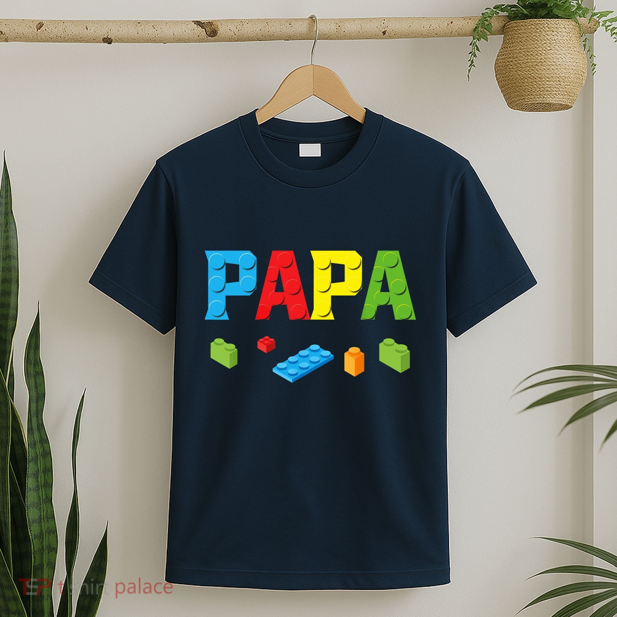 Papa Master Builder Building Bricks Blocks Family Set Parent T-Shirt