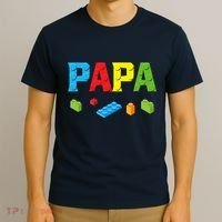 Papa Master Builder Building Bricks Blocks Family Set Parent T-Shirt thumb 3