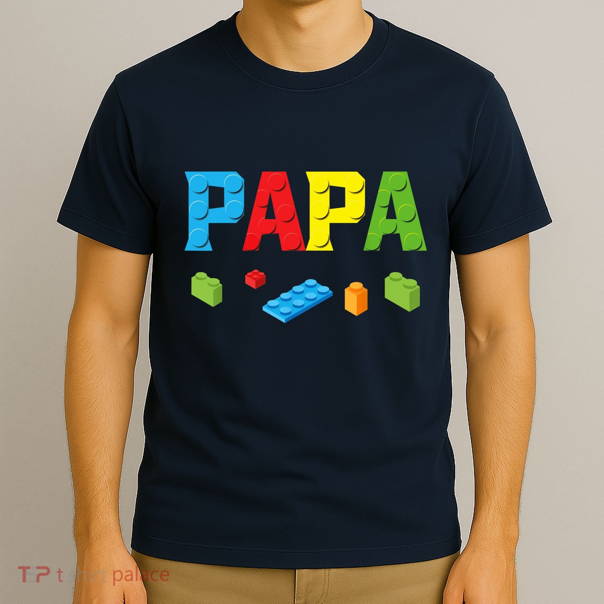 Papa Master Builder Building Bricks Blocks Family Set Parent T-Shirt