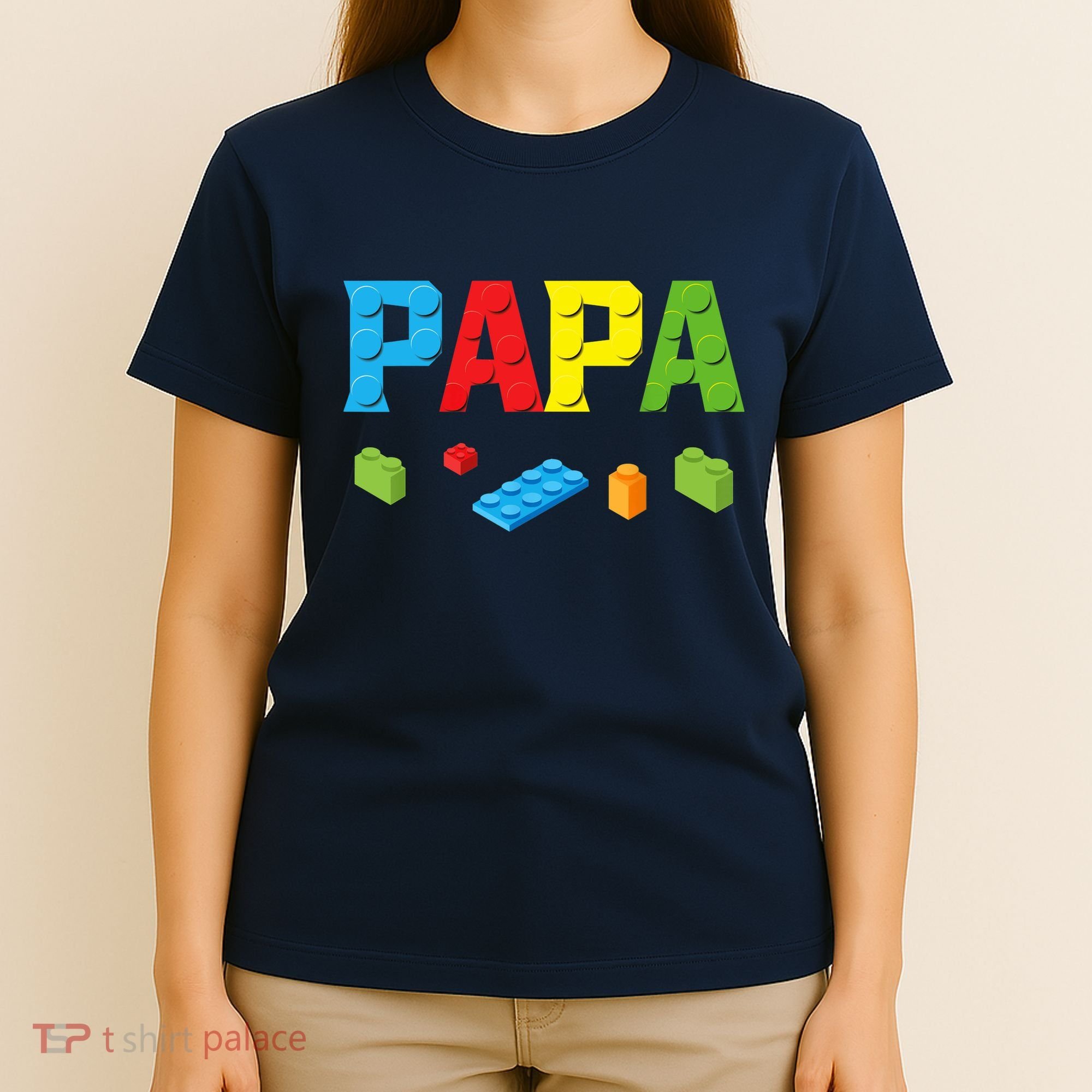 Papa Master Builder Building Bricks Blocks Family Set Parent T-Shirt