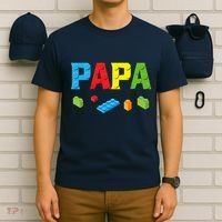 Papa Master Builder Building Bricks Blocks Family Set Parent T-Shirt thumb 6