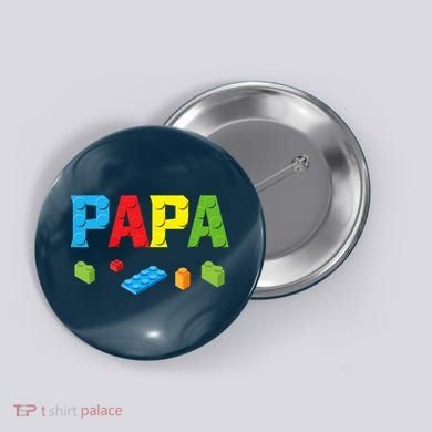 Papa Master Builder Building Bricks Blocks Family Set Parent Button