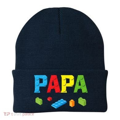 Papa Master Builder Building Bricks Blocks Family Set Parent Beanie