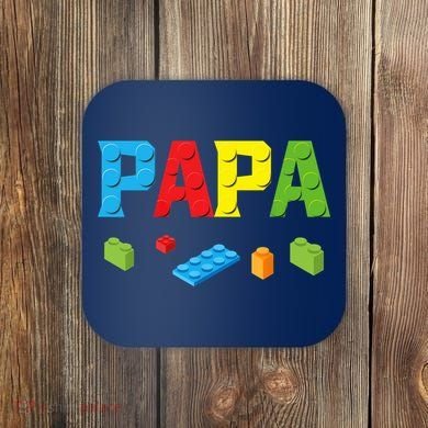 Papa Master Builder Building Bricks Blocks Family Set Parent Coaster