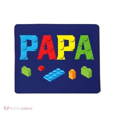Papa Master Builder Building Bricks Blocks Family Set Parent Mousepad