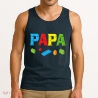 Papa Master Builder Building Bricks Blocks Family Set Parent Tank Top thumb 3