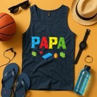 Papa Master Builder Building Bricks Blocks Family Set Parent Tank Top thumb 4