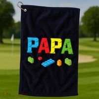 Papa Master Builder Building Bricks Blocks Family Set Parent Golf Towel thumb 1