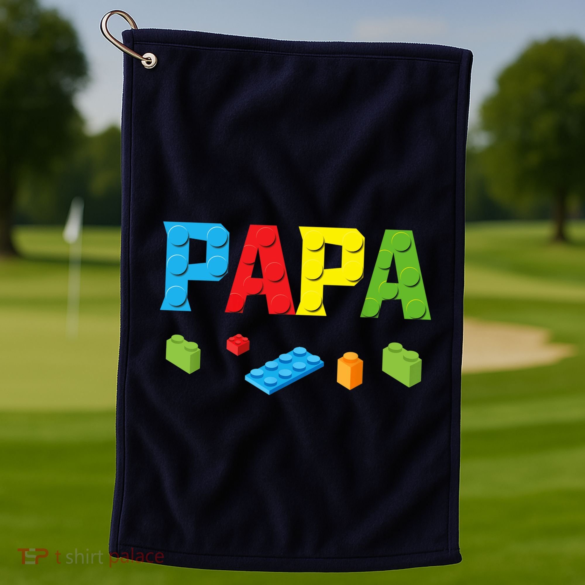 Papa Master Builder Building Bricks Blocks Family Set Parent Golf Towel