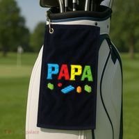 Papa Master Builder Building Bricks Blocks Family Set Parent Golf Towel thumb 2