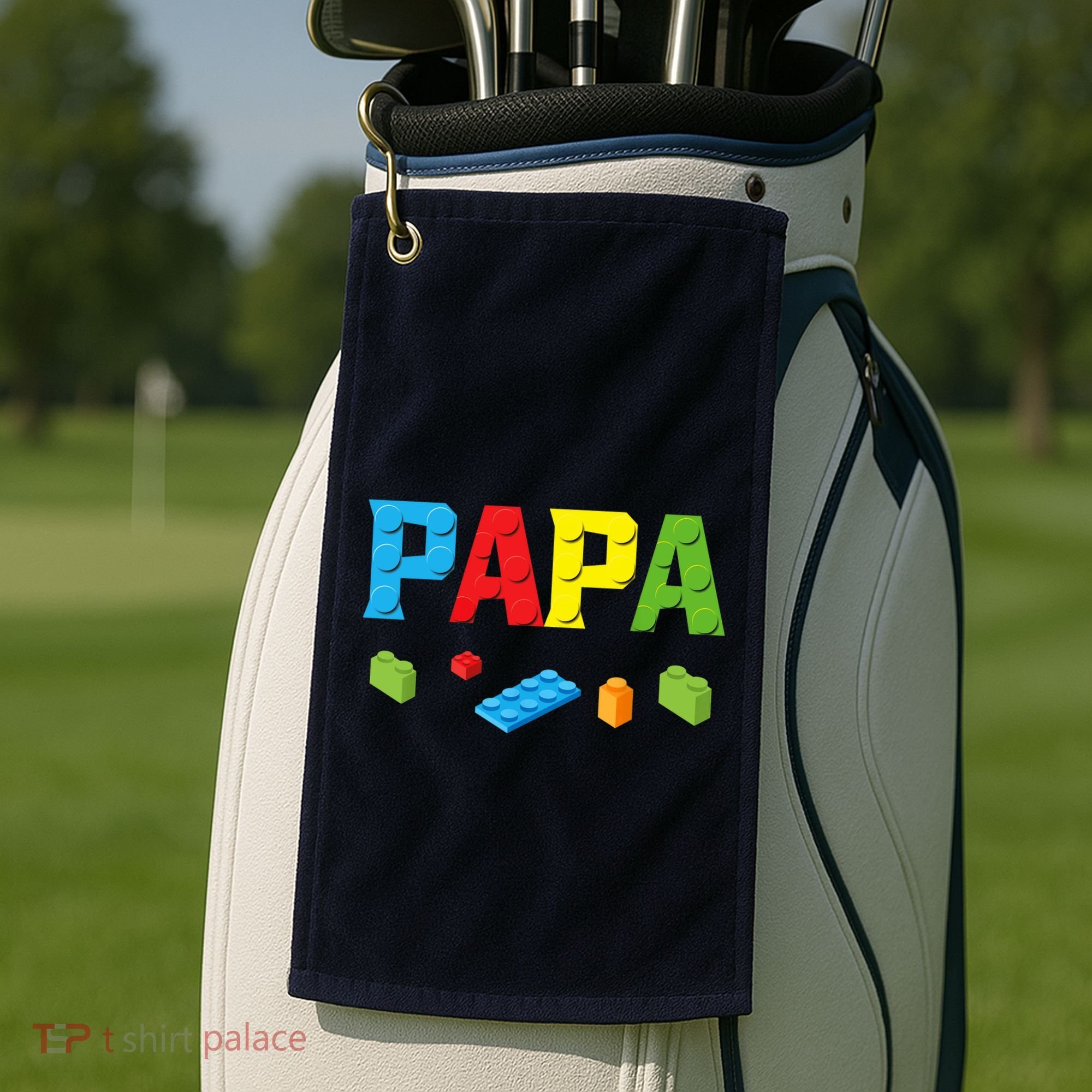 Papa Master Builder Building Bricks Blocks Family Set Parent Golf Towel