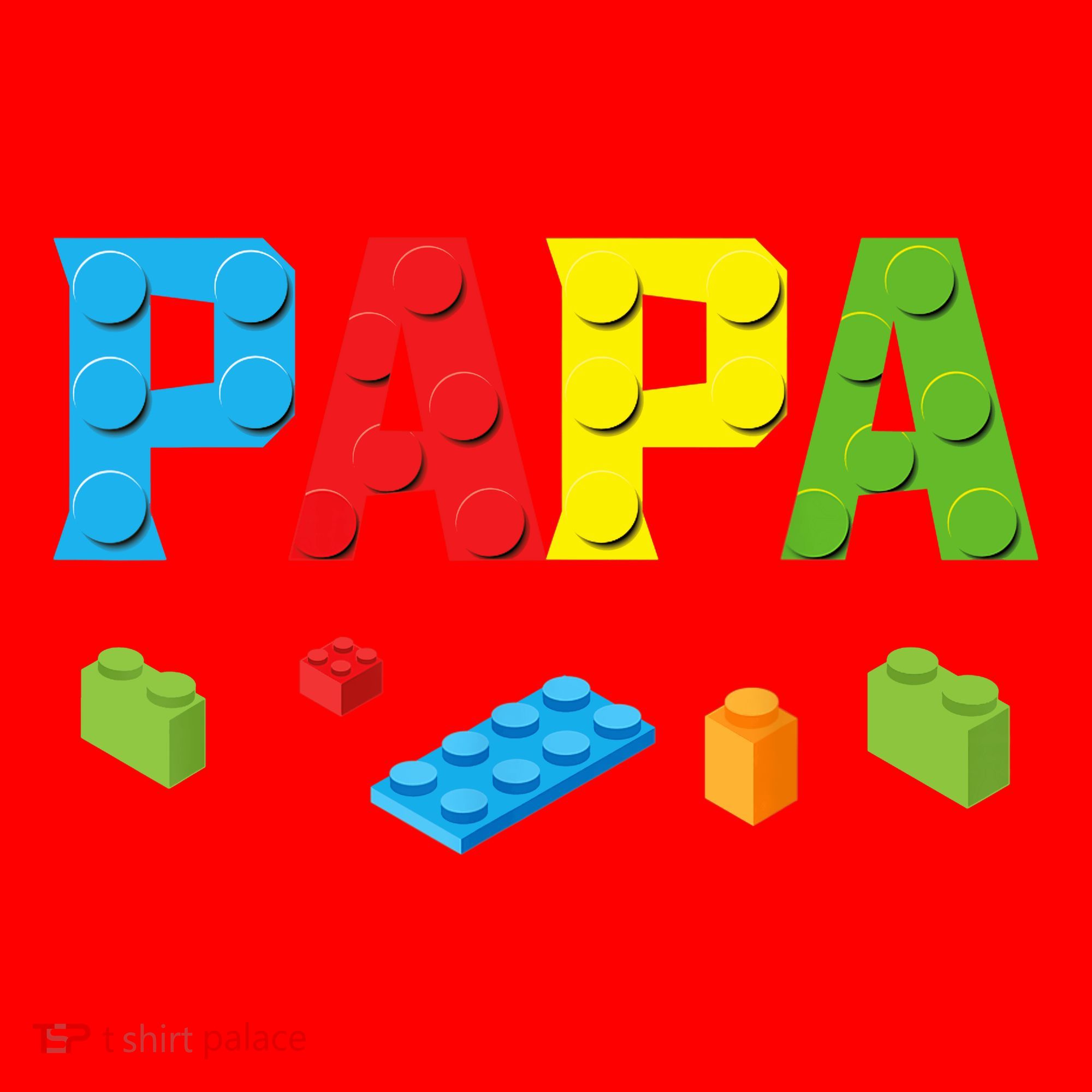 Papa Master Builder Building Bricks Blocks Family Set Parent Santa Hat