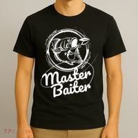 Professional Master Baiter Retro American Flag Funny Fishing T-Shirt thumb 3