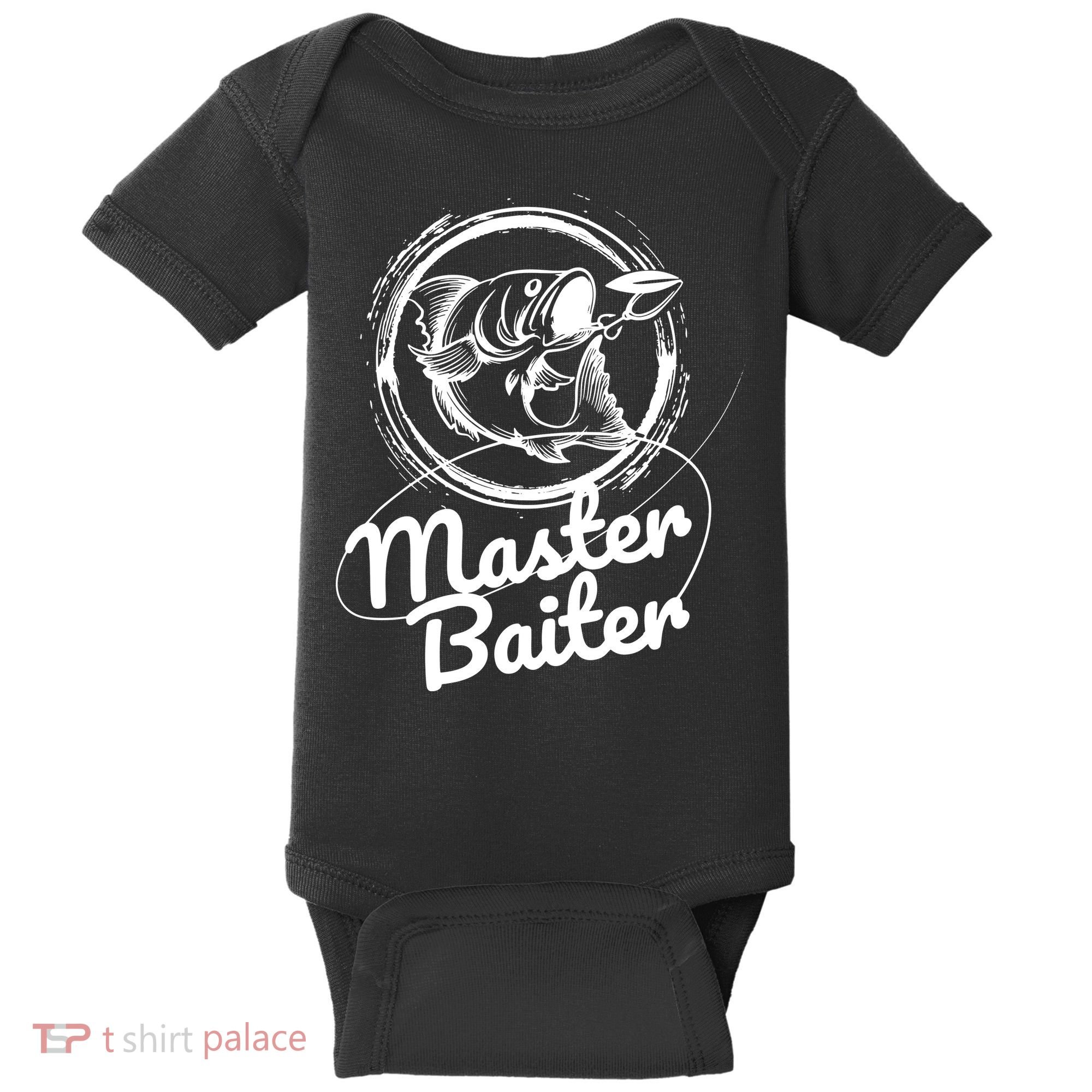 Professional Master Baiter Retro American Flag Funny Fishing Baby Bodysuit