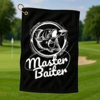 Professional Master Baiter Retro American Flag Funny Fishing Golf Towel thumb 1