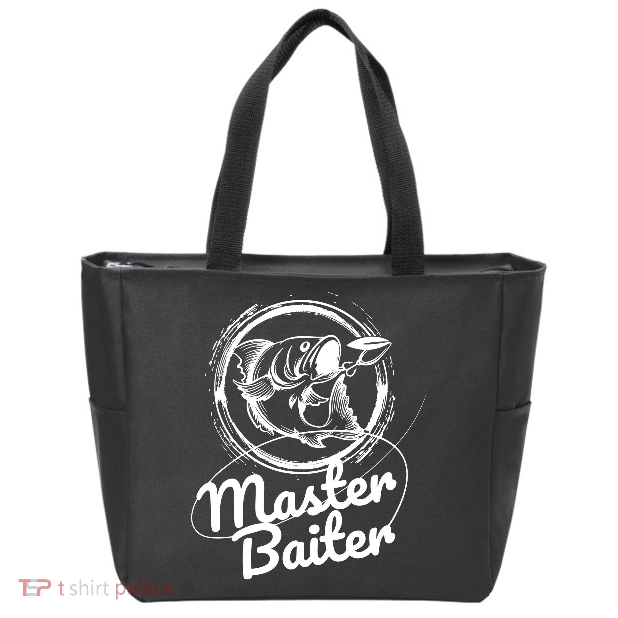 Professional Master Baiter Retro American Flag Funny Fishing Tote Bag