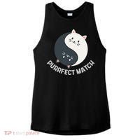 Purrfect Match Balance Cats Cute Kawaii Art Ladies PosiCharge Tri-Blend Wicking Tank thumb 0