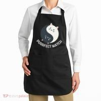 Purrfect Match Balance Cats Cute Kawaii Art Apron thumb 2
