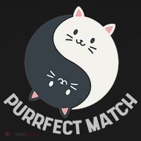 Purrfect Match Balance Cats Cute Kawaii Art Women's Hoodie thumb 2
