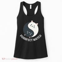 Purrfect Match Balance Cats Cute Kawaii Art Women's Tank Top thumb 0