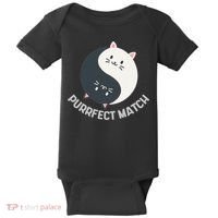 Purrfect Match Balance Cats Cute Kawaii Art Baby Bodysuit thumb 0