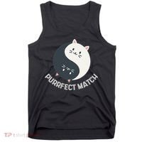 Purrfect Match Balance Cats Cute Kawaii Art Tank Top thumb 0