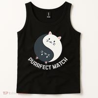 Purrfect Match Balance Cats Cute Kawaii Art Tank Top thumb 2