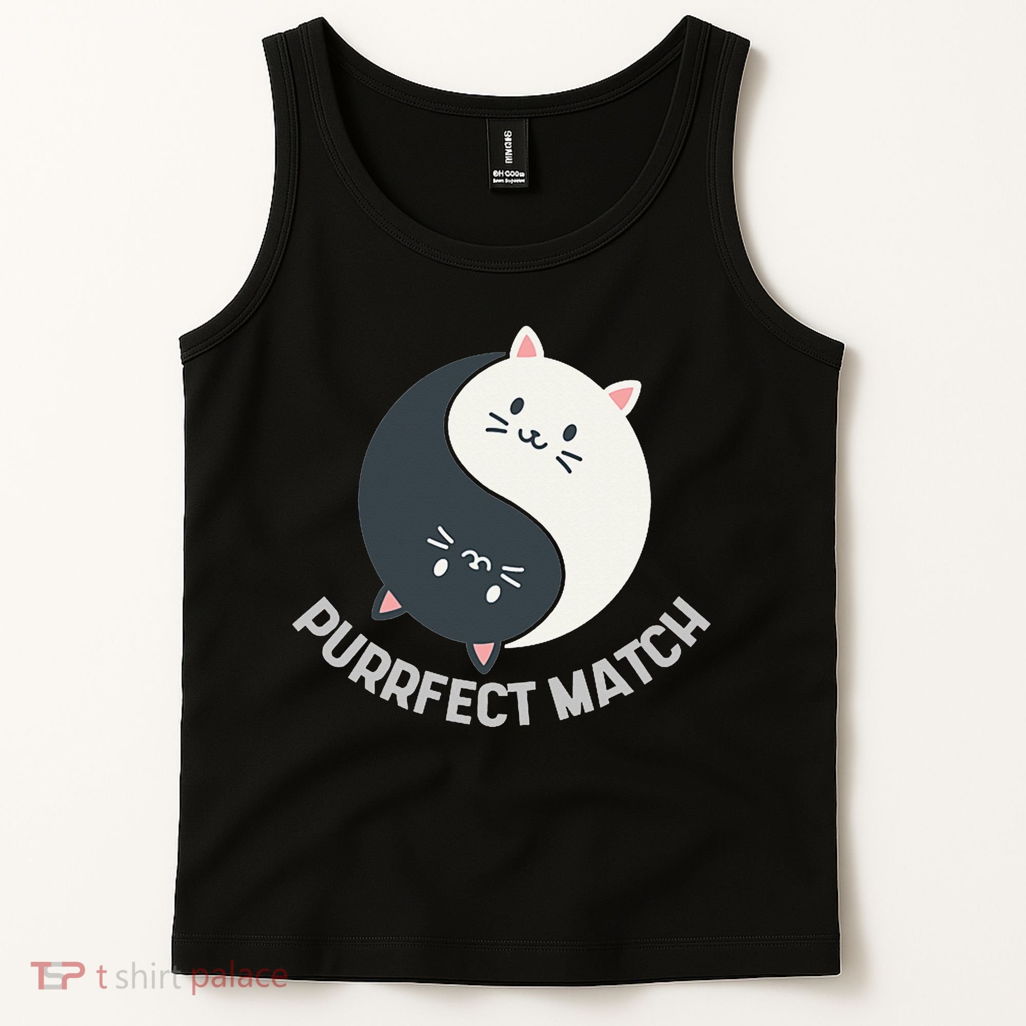 Purrfect Match Balance Cats Cute Kawaii Art Tank Top