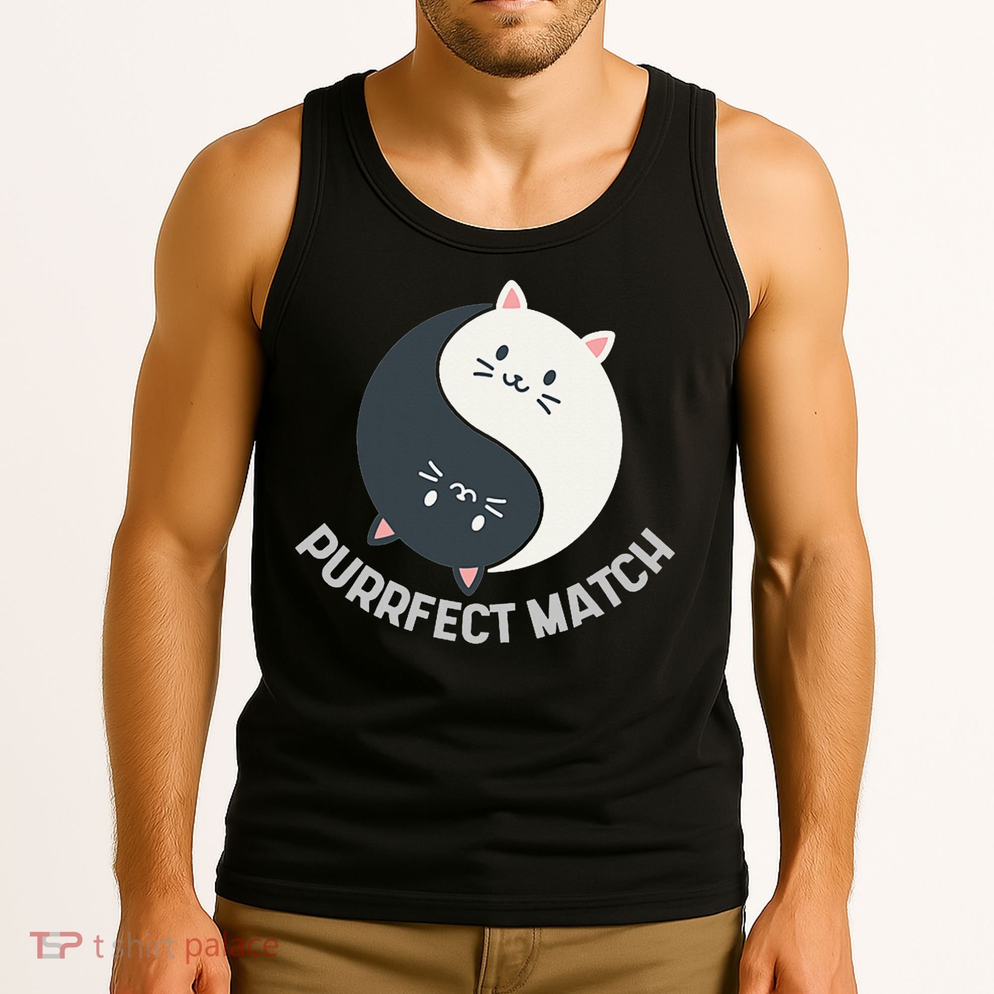 Purrfect Match Balance Cats Cute Kawaii Art Tank Top