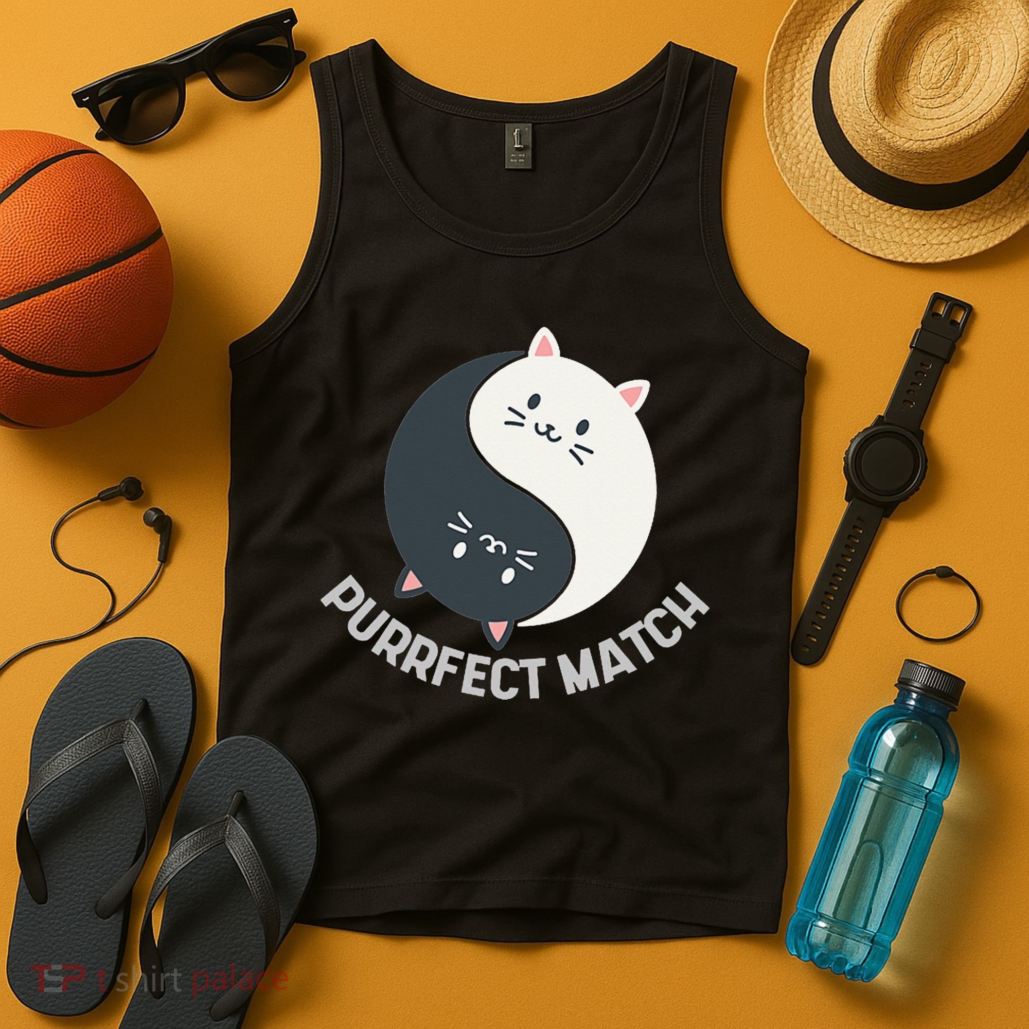 Purrfect Match Balance Cats Cute Kawaii Art Tank Top