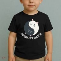 Purrfect Match Balance Cats Cute Kawaii Art Toddler T-Shirt thumb 2