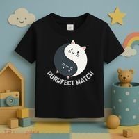 Purrfect Match Balance Cats Cute Kawaii Art Toddler T-Shirt thumb 3