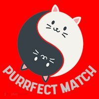 Purrfect Match Balance Cats Cute Kawaii Art Santa Hat thumb 1