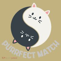 Purrfect Match Balance Cats Cute Kawaii Art Hoodie thumb 2
